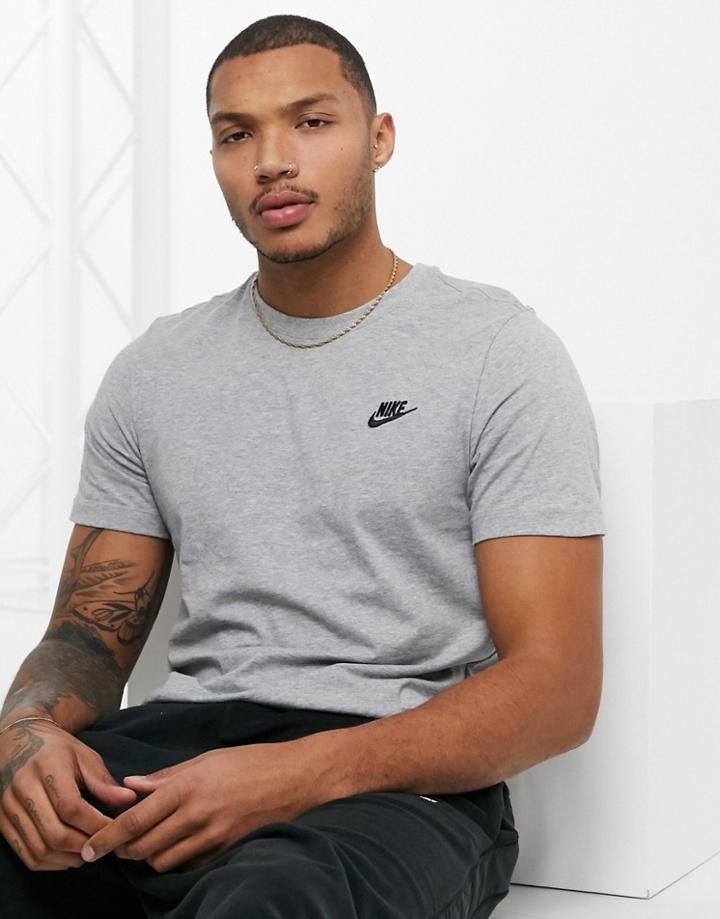 Nike Club T-shirt In Gray-grey