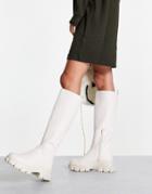 Na-kd Tall Chunky Sole Boot In Off White