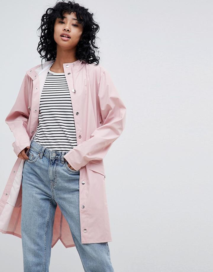 Rains Long Jacket - Pink