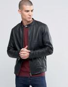 Selected Homme Kyle Leather Jacket - Black