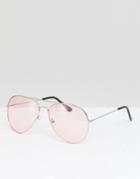 7x Aviator Sunglasses With Colored Lens - Red