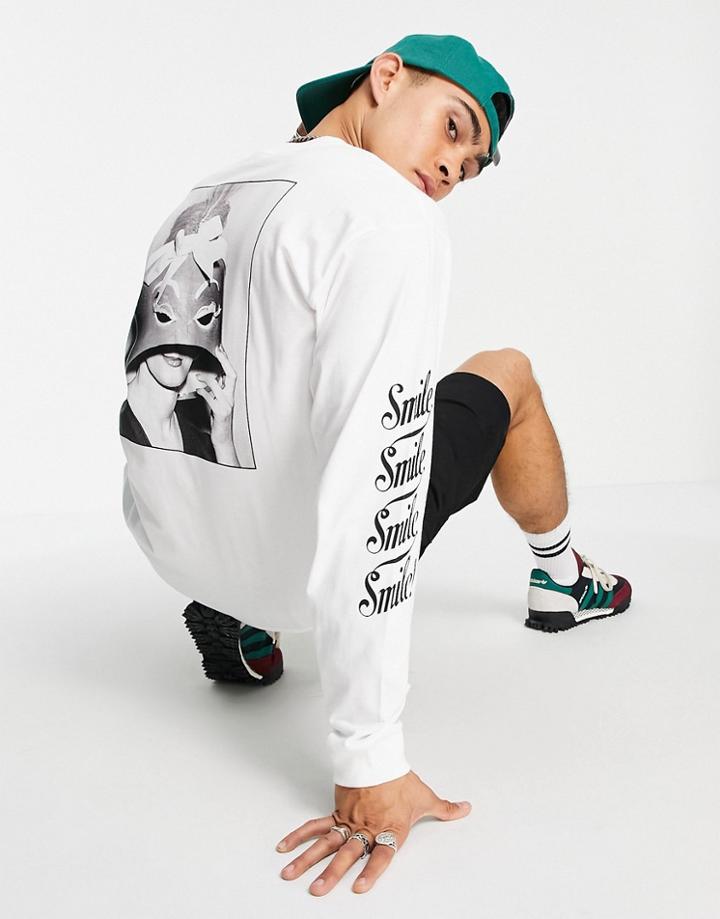 Carhartt Wip Smile Long Sleeve Top In White