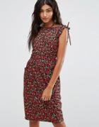 Trollied Dolly Don't Tie Me Down Cherry Print Dress - Black