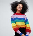Monki Crew Neck Rainbow Sweater - Multi