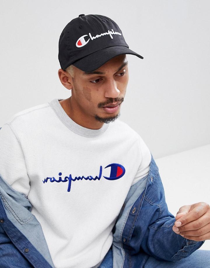 Champion Baseball Cap With Logo In Black - Black
