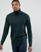 Brave Soul Roll Neck Sweater - Green