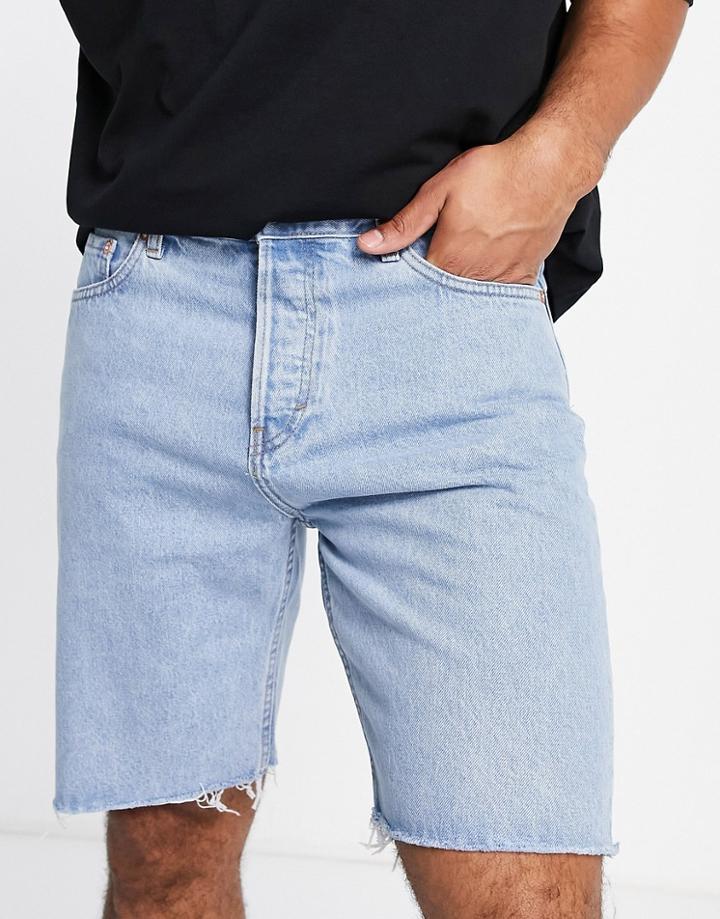 Weekday Space Denim Shorts In Splendid Blue