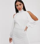 Asos Design Tall Seamed Halter Mini Dress - White