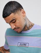 Globe Moonshine Striped T-shirt With Logo In Lilac - Purple