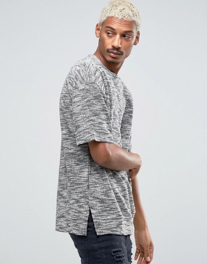 Serge De Nimes Scoop Waffle Oversized T-shirt - Gray