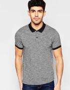 Selected Homme Polo Shirt With All Over Jacquard - Gray