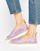 Love Moschino Heart Print Espadrille - Purple