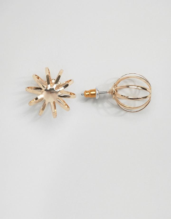 Asos Ball Cage Drop Earrings - Gold