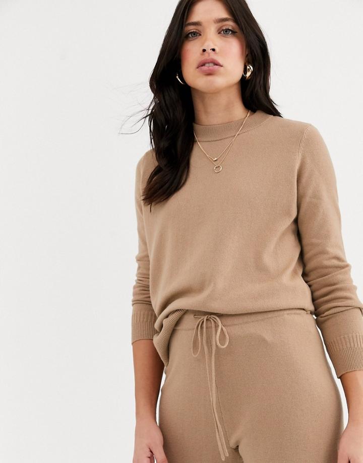 Y.a.s Knitted Crew Neck Sweater Two-piece-beige