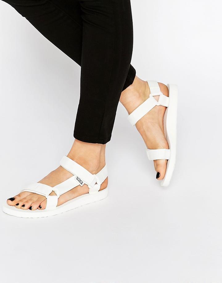 Teva Original Universal White Flat Sandals - Bright White