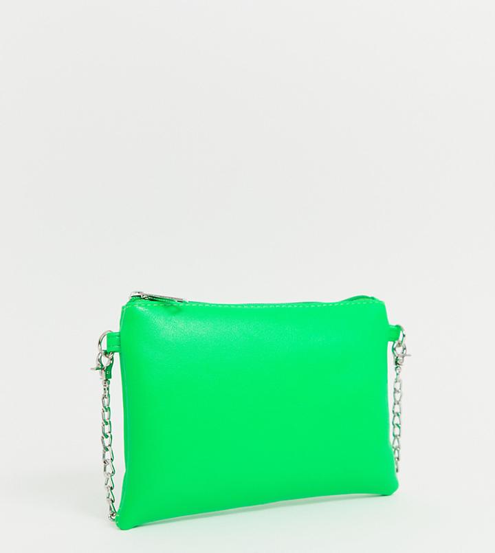 My Accessories London Neon Green Pouch Crossbody Bag - Green