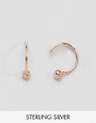 Asos Rose Gold Plated Sterling Silver 10mm Circle Through Earrings - Copper