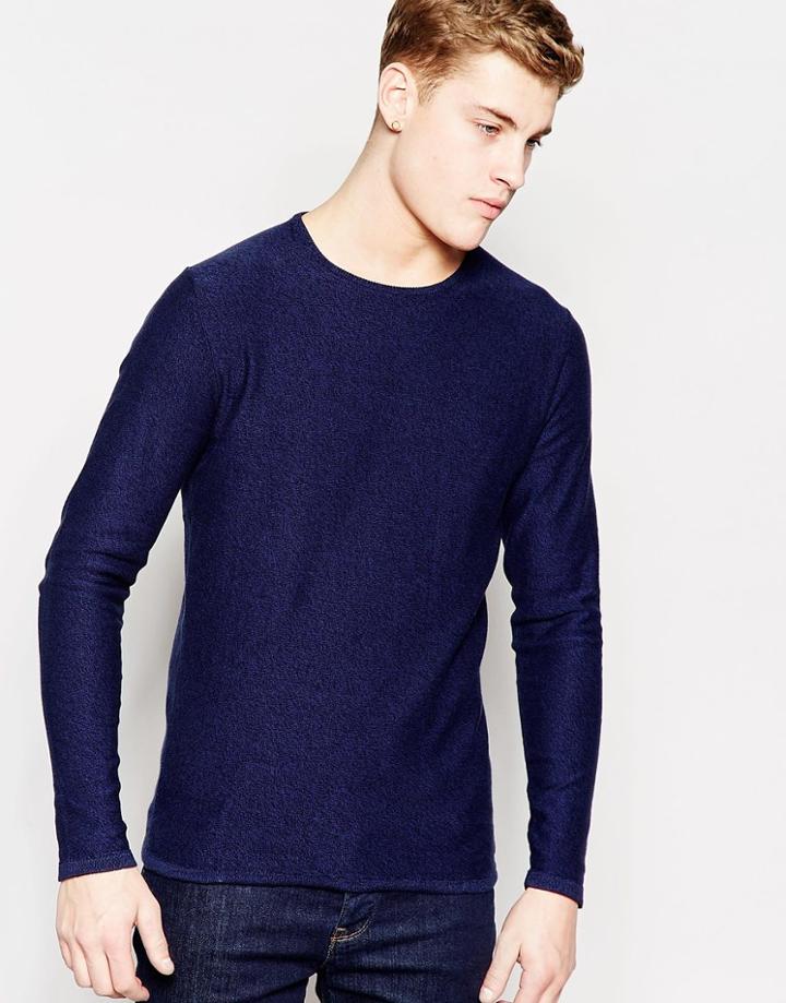 Jack & Jones Premium Knitted Crew Neck Jumper - Navy