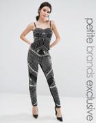 Maya Petite Premium Embellished Front Skinny Pant - Black