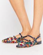 Asos Lakeside Embroidered Ballet Flats - Multi