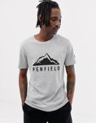 Penfield Augusta Mountain Logo Front T-shirt In Gray Marl - Gray