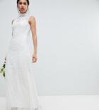 Amelia Rose All Over Embelished Maxi Dress - White