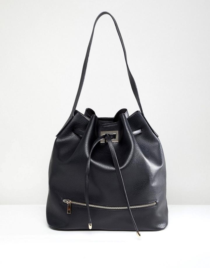 Park Lane Shoulder Bag With Hardware - Black