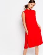 Closet Roll Neck Swing Dress - Red