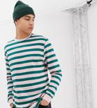 Asos Design Tall Relaxed Long Sleeve Striped T-shirt - Multi