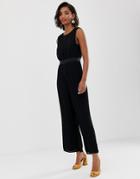 Y.a.s Pleated Open Back Jumpsuit - Black