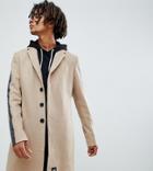 Sixth June Overcoat Coat In Stone Exclusive To Asos - Stone