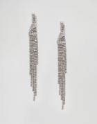 Designb Statement Crystal Strand Earrings - Silver