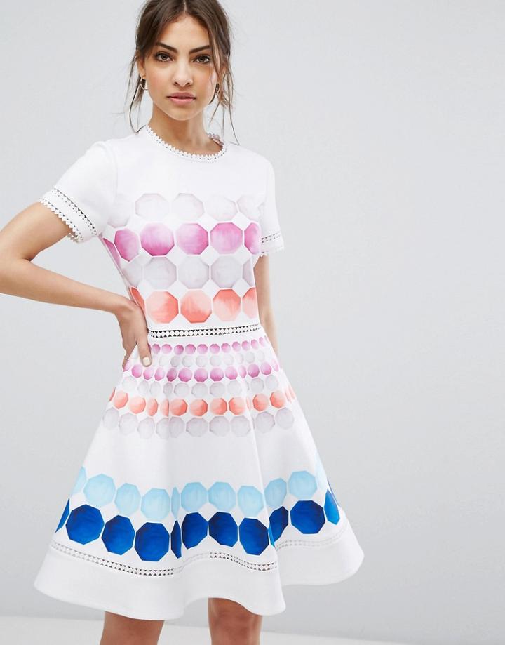 Ted Baker Myley Mosaic Print Dress - Navy