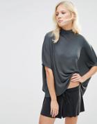 Y.a.s Samantha Oversized Rollneck Top - Gray