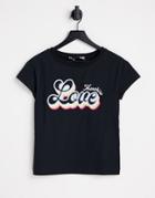 Love Moschino Love Logo T-shirt In Black