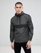 Brave Soul Half Zip Nylon Windbreaker Jacket - Green