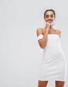 Asos Bardot Body-conscious Dress - White