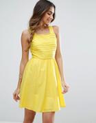 Asos Pleated Mini Sundress - Yellow