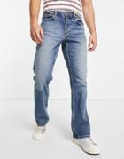 Asos Design Retro Bootcut Fit Jean In Dark Wash Tint-blue