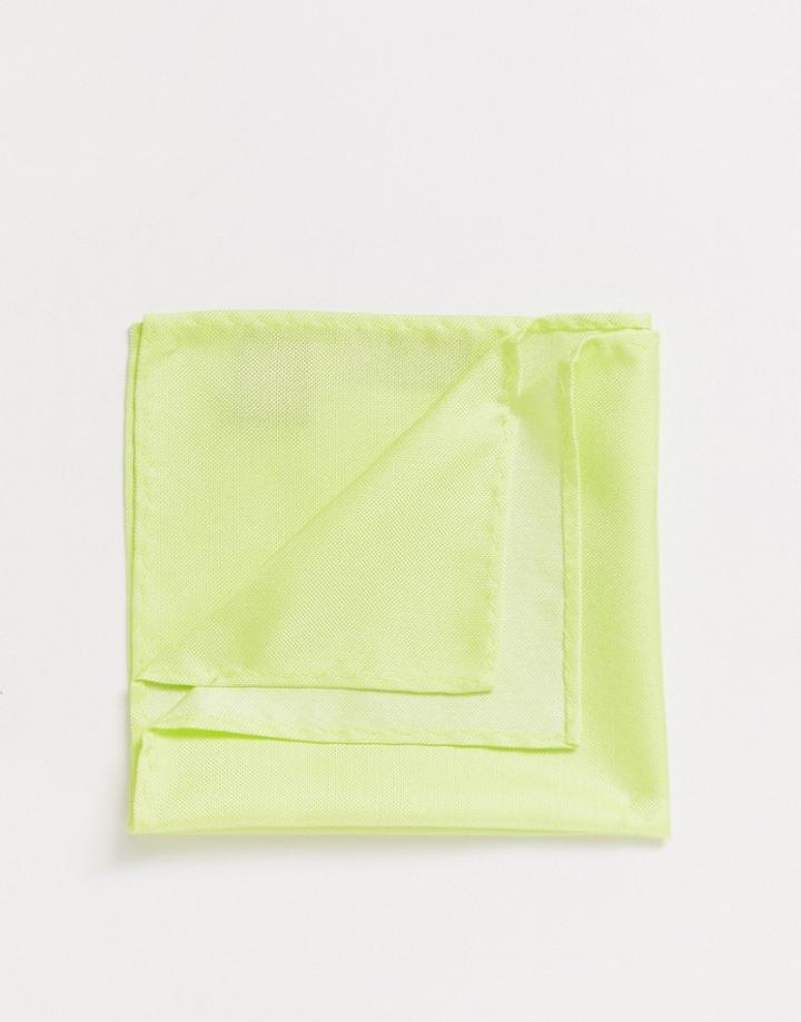 Twisted Tailor Pocket Square In Neon Yellow