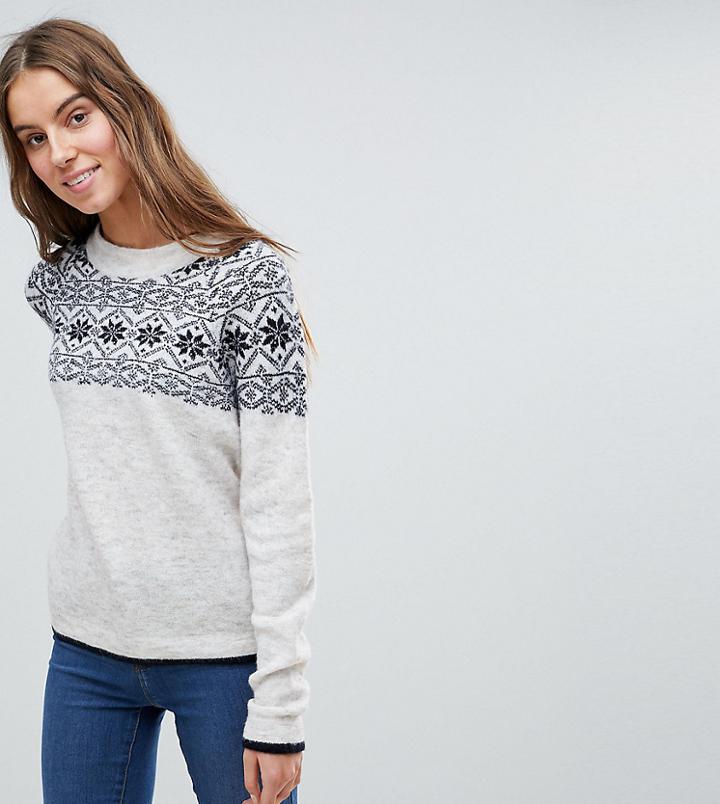 Vero Moda Tall Patterned Round Neck Sweater - Multi
