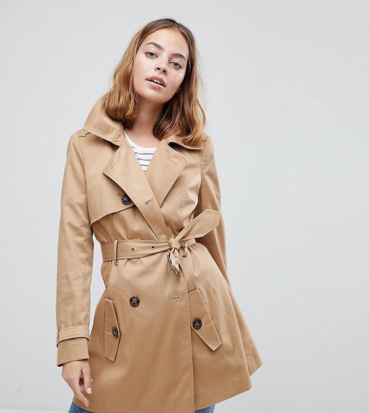 Asos Design Petite Classic Trench Coat - Stone