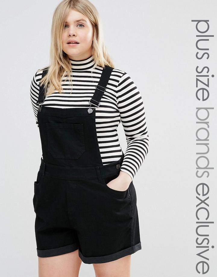 New Look Plus Denim Overall - Black