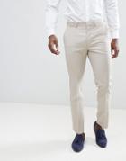 Asos Design Wedding Slim Suit Pants In Stone 100% Wool - Stone