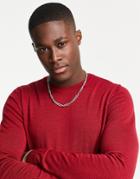 Asos Design Muscle Fit Merino Wool Sweater In Red