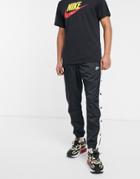 Nike Logo Sweatpants With Popper Sides In Black