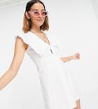 Reclaimed Vintage Inspired Peter Pan Collar Mini Dress In White
