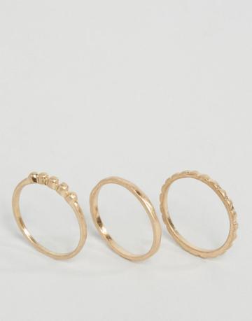 Selected Femme Moby Layering Ring Pack - Gold