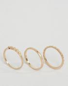 Selected Femme Moby Layering Ring Pack - Gold