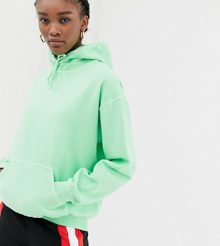 Reclaimed Vintage Inspired Overdye Hoodie In Bright Green - Green
